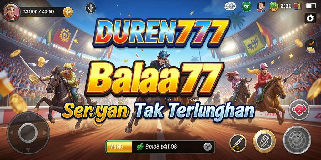 Screenshot gameplay DUREN777 yang menunjukkan aksi balapan mendebarkan.