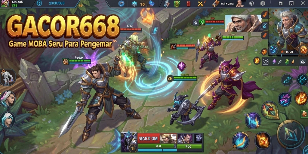 Tampilan screenshot GACOR668 menampilkan aksi seru dalam pertandingan MOBA.