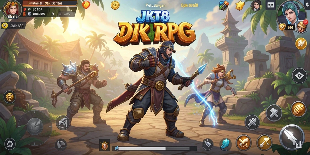 Tangkapan layar menampilkan intensitas petualangan dalam game RPG JKT8.