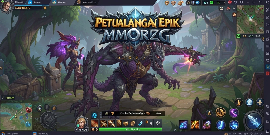 Screenshot gameplay MARINA77 yang menampilkan aksi pertarungan di dunia MMORPG.