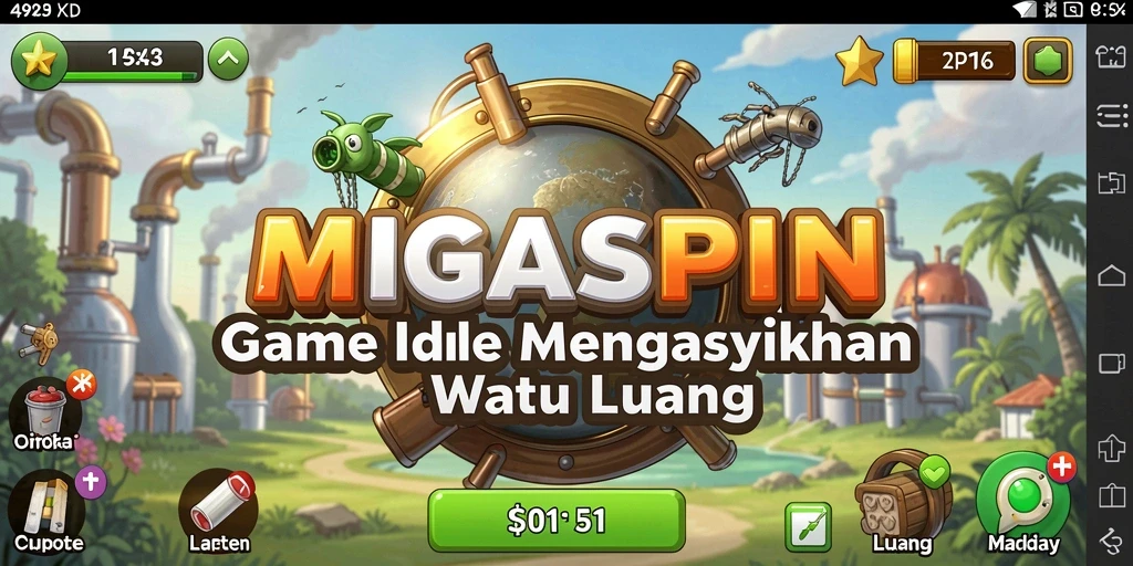 Tampilan gameplay MIGASPIN yang menarik dan menghibur.