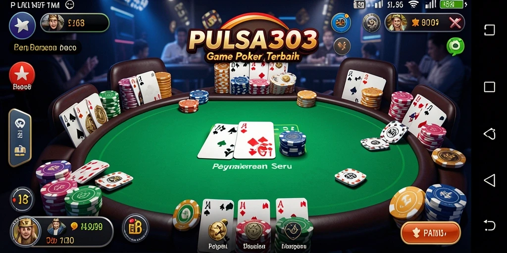 Tampilan gameplay PULSA303 yang mendebarkan dalam bermain Poker.