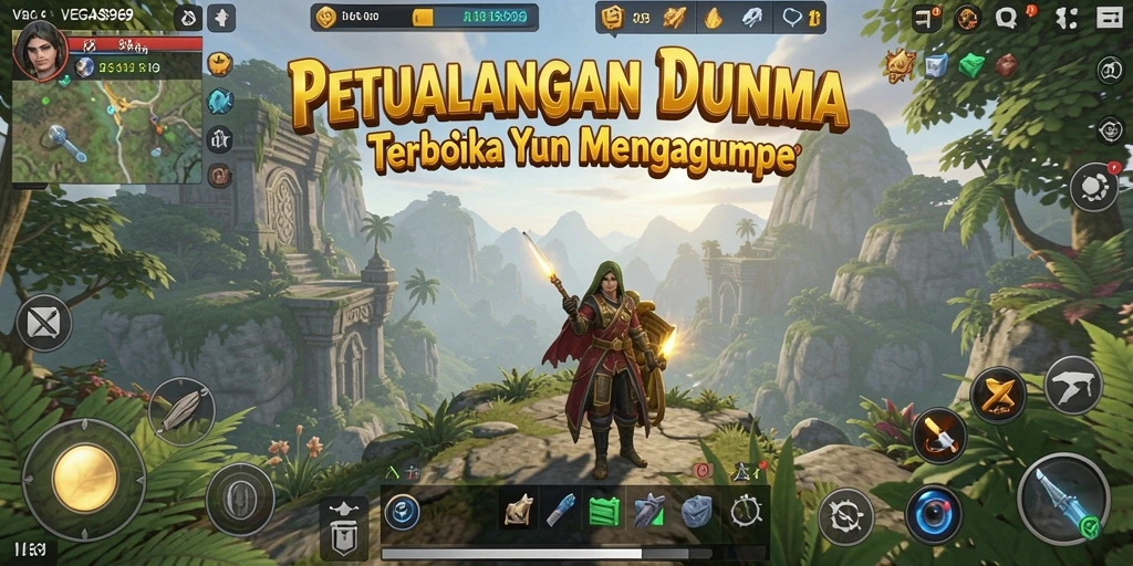Screenshot gameplay yang menampilkan aksi eksplorasi dalam dunia terbuka.