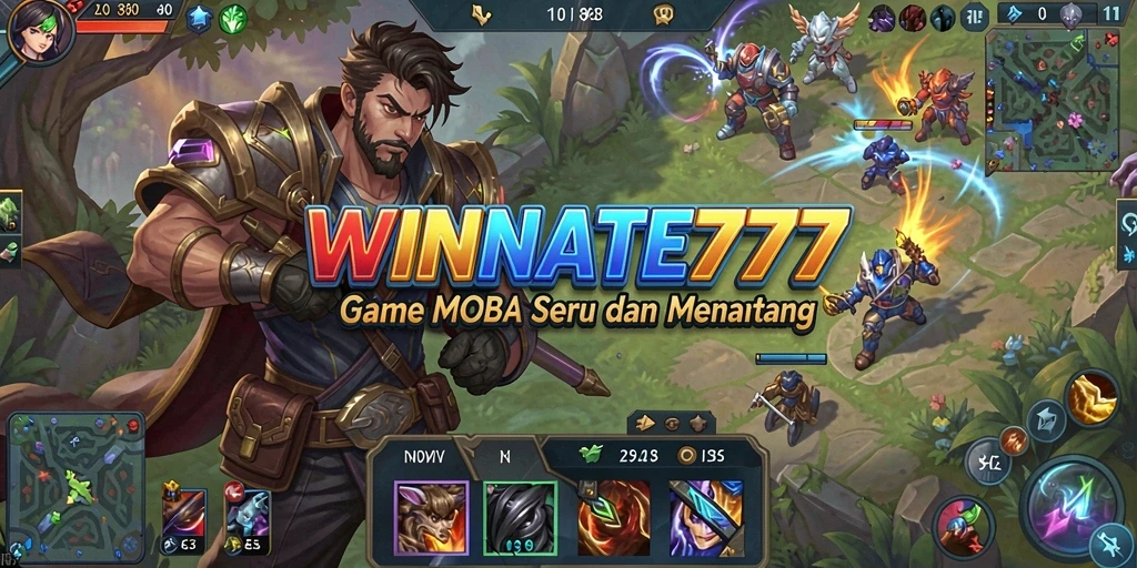 Tampilan gameplay seru dalam pertarungan MOBA